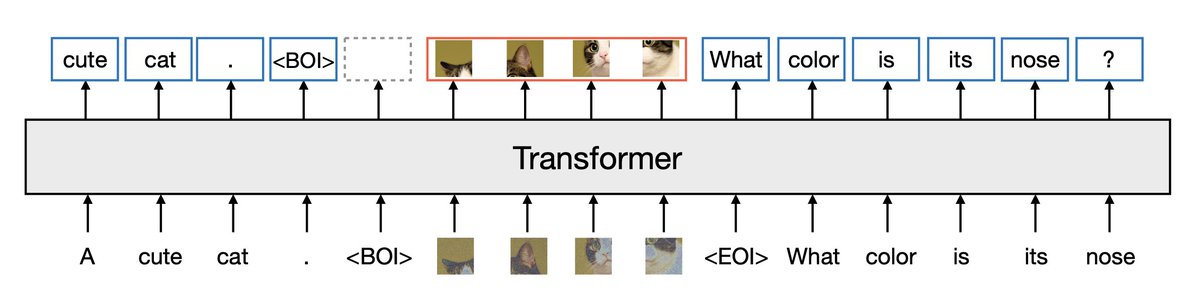 Transfusion-style mixed-modal sequence